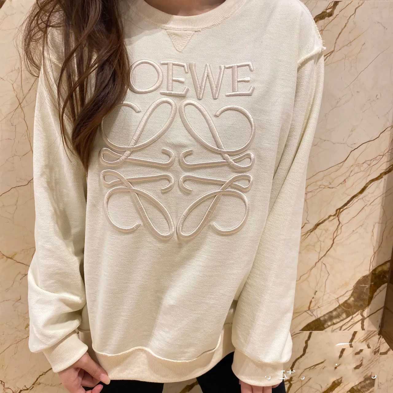 

Designer Clothing Mens Sweatshirts Hoodies Loewe Fashion Reversal Wear Unisex Cotton Sweater American Loose Classic Round Neck Large Embroidery High Street Fashi, Shipping fee