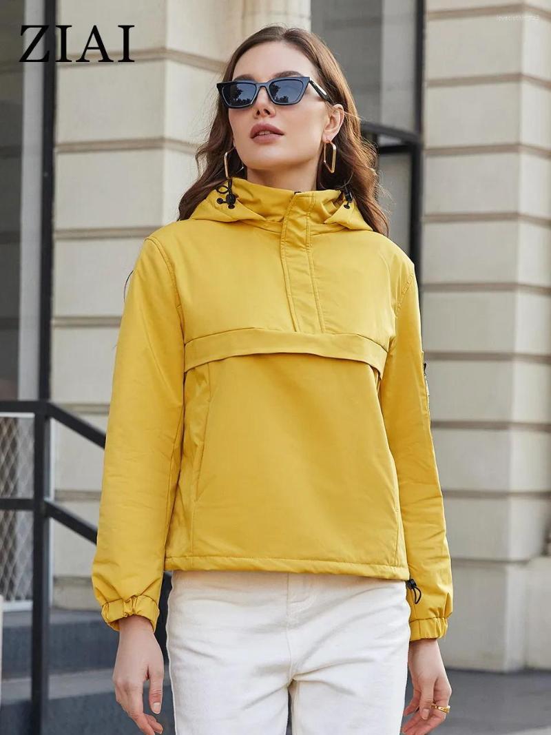 

Women's Jackets ZIAI 2023 Spring Jacket Short Trench Coat Simple Pullover Women Casual Quality Windbreaker ZS-30011, 6 black