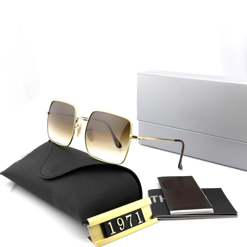 

New Luxury Designer Sunglasses Men Square Metal Glasses Frame Mirror Print Design Show Type Cool Summer Oval Sun Glasses for Women Mens Fashion Accessories with Box