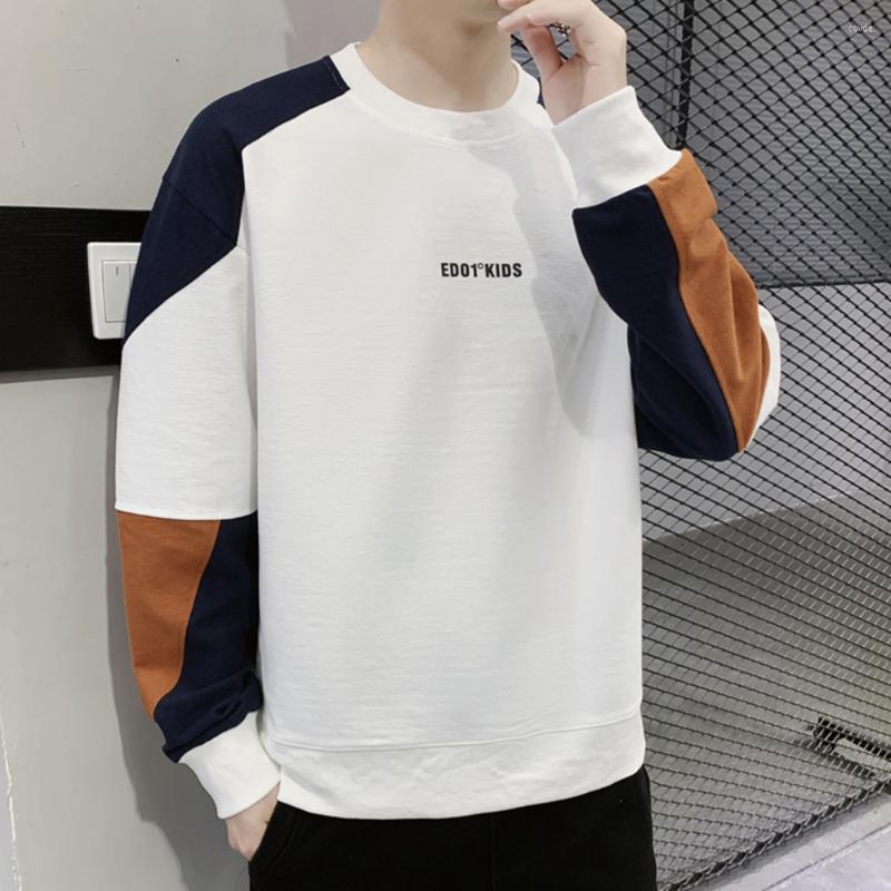 

Men's Hoodies Hip Hop Sweatshirt Men Fashion Clothing 2023 Spring Autumn Long Sleeve Shirts Streetwear Patchwork Korean Tops, Grey