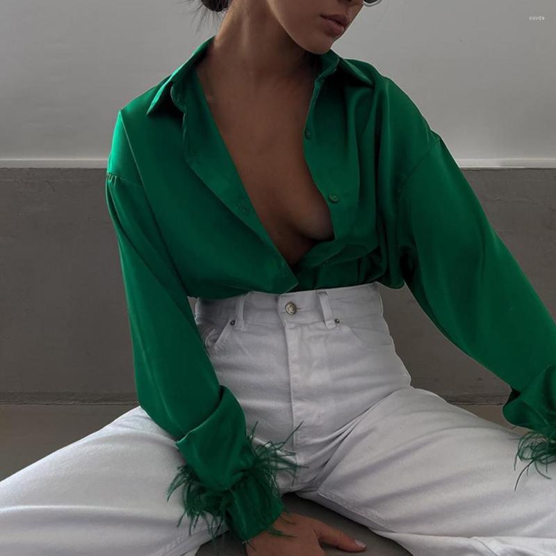 

Women' Blouses Women Blouse Solid Color Loose Long Sleeves Single-breasted Buttons Warm OL Style Turn-down Collar Spring Shirt Female, Rose red