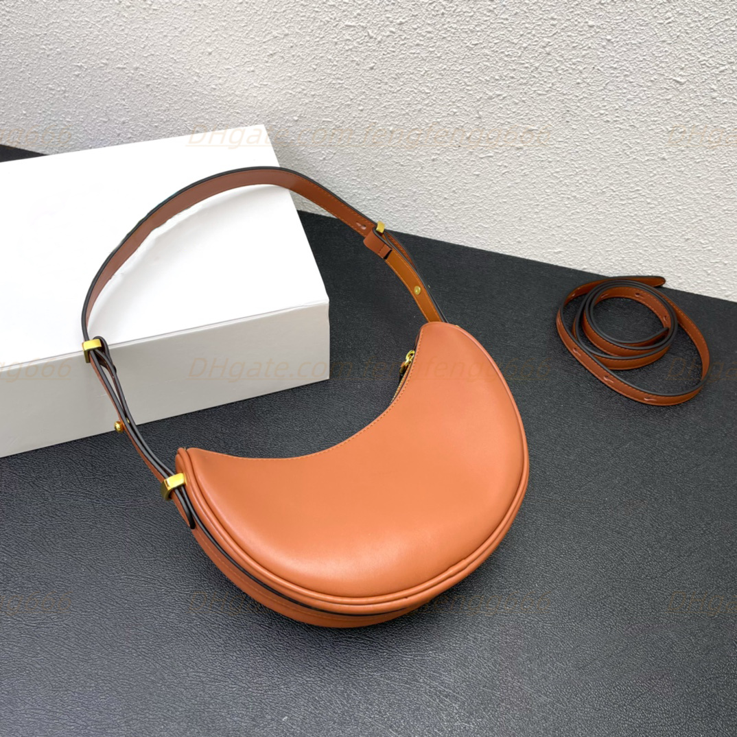 

Luxurys Leather Hand clutch bags Totes Fashion Original shoulder bags handbags Cosmetic Bags Underarm package Quality Designers Women Moon bags Evening Bags, White