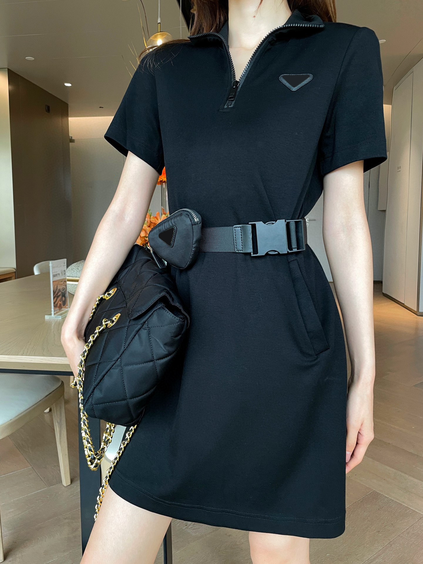 Womens long skirt Black Casual Dresses longuette Summer Fashion A-shaped Skirt Lotus skirt Girlish style Knee length skirt Designer Dress frock A-image-737769960