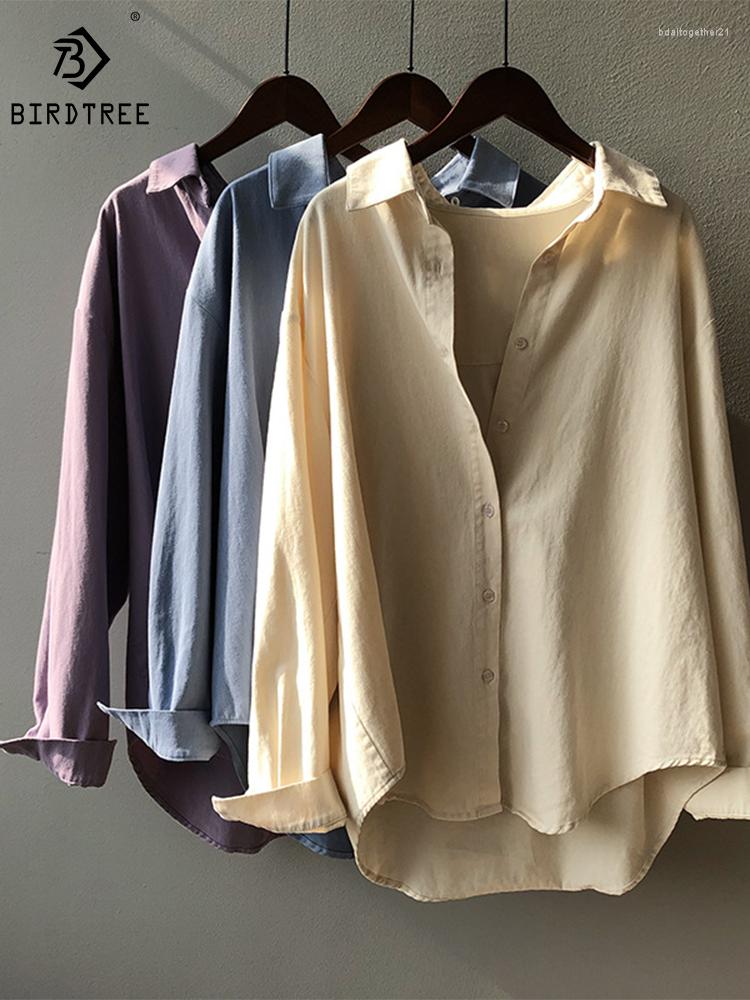 

Women's Blouses Oversize Spring Women's Solid Colors Shirts HK Styel Tops Workwear Casual Shirt Autumn Wholesale 2023 T35084M, Blue