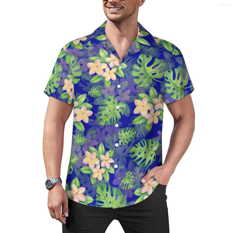 

Men' Casual Shirts Tropical Palm Leaves Flower Print Beach Shirt Hawaiian Streetwear Blouses Mens Printed Plus Size, Style-16