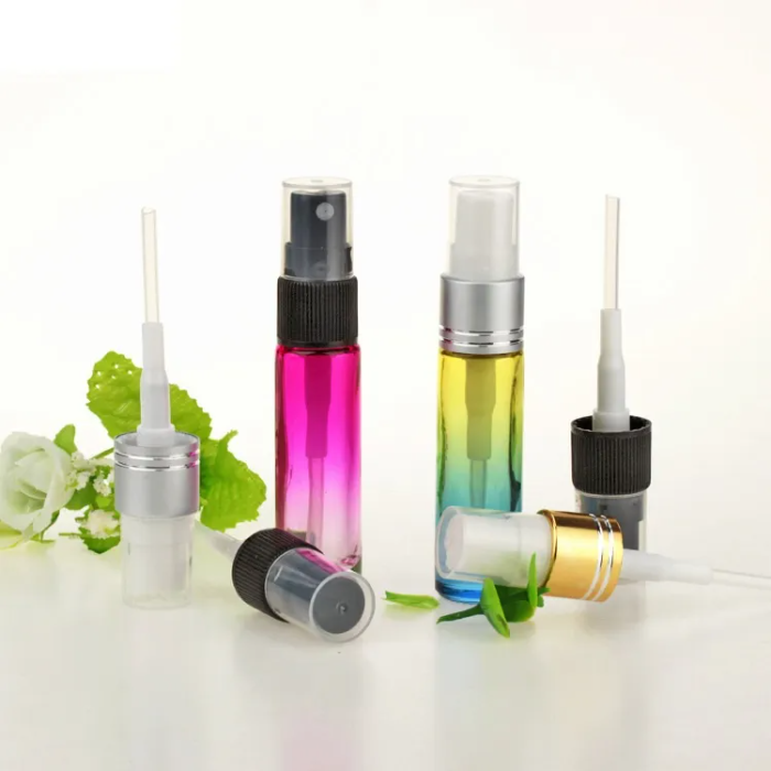 Color Gradient 10ml Fine Mist Pump Sprayer Glass Bottles Designed for Essential Oils Perfumes Cleaning Poducts Aromatherapy Bottles