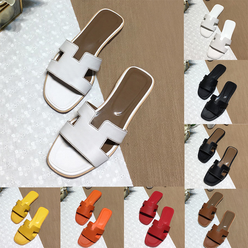 

2023 Women Sandals designer Summer Beach Sandal Fashion womens flat Slipper Luxury Leather Slippers Genuine Skin Slide Ladies Shoes outdoor shoes with box Size 35-42, 20
