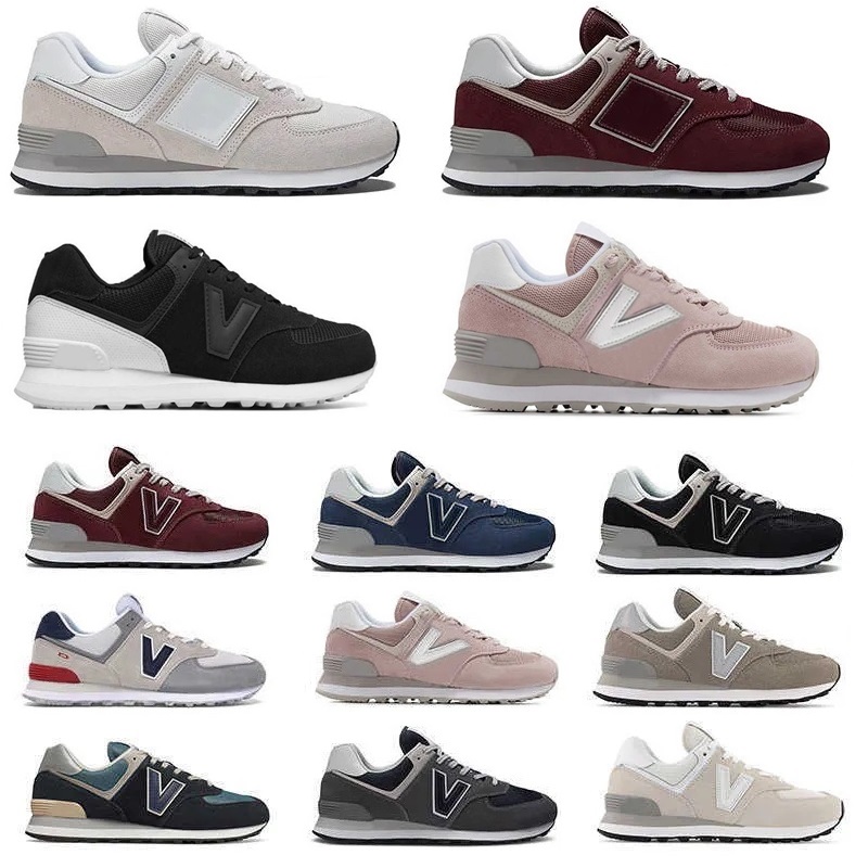 

574 Running Shoes Designer Men Womens Luxurys Classic Black Nimbus Cloud Angora Black Burgundy White Marblehead Incense Mens Sports Sneakers Trainers