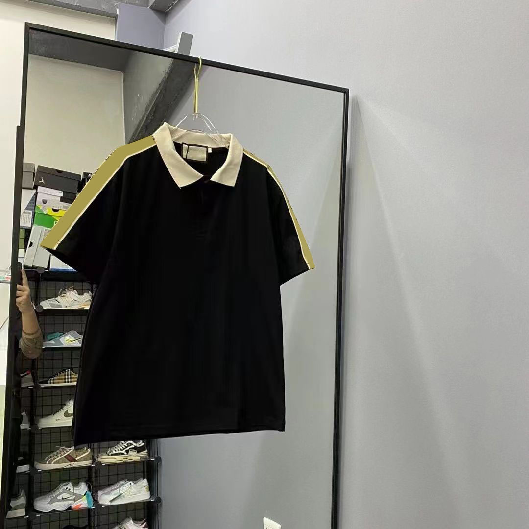 Mens Polos Summer Shirt High Quality Cotton T-Shirt Designer Neck Short Polo Man Tops Tees Casual Shirts Asian Size M-3XL-image-875469448