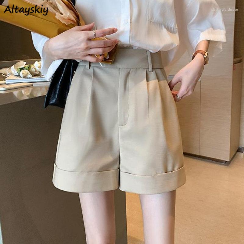 

Women' Shorts Women Solid Loose Streetwear Fashion Casual All-match Korean Style High Waist Harajuku Simple Chic Summer Ins Pockets, Khaki