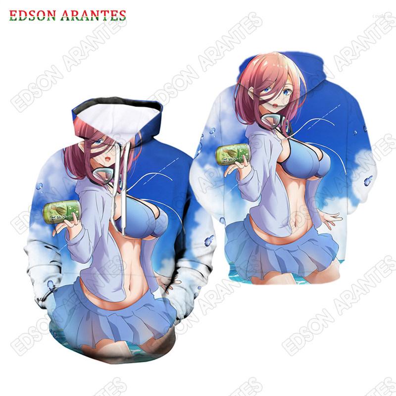 

Men's Hoodies Sexy Anime Girl Quintessential Quintuplets Print Nakano Miku Funny Hooded Pullover Otaku Tracksuit Unisex Clothes Custom, Hs92304