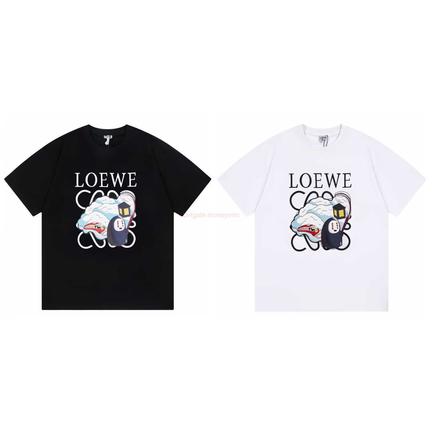 

Designer Fashion Clothing Tees Tshirts Loewe Qianyu Qianxun Faceless Mens Digital Spray Printing Fashion Brand Short Sleeve High Quality Cotton Loose Mens and Wome, White faceless man