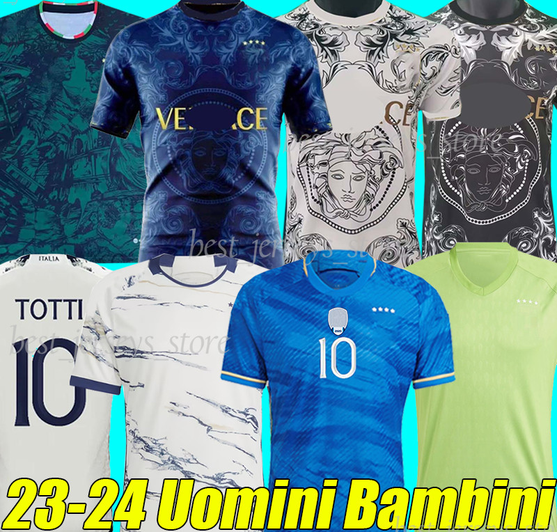 

XXXL 4XL Italys soccer jerseys 2023 2024 Italia maglie da calcio TOTTI VERRATTI CHIESA football shirts BARELLA MIRETTI RASPADORI Maglia italiana men women Kids Kits, 23-24 special black