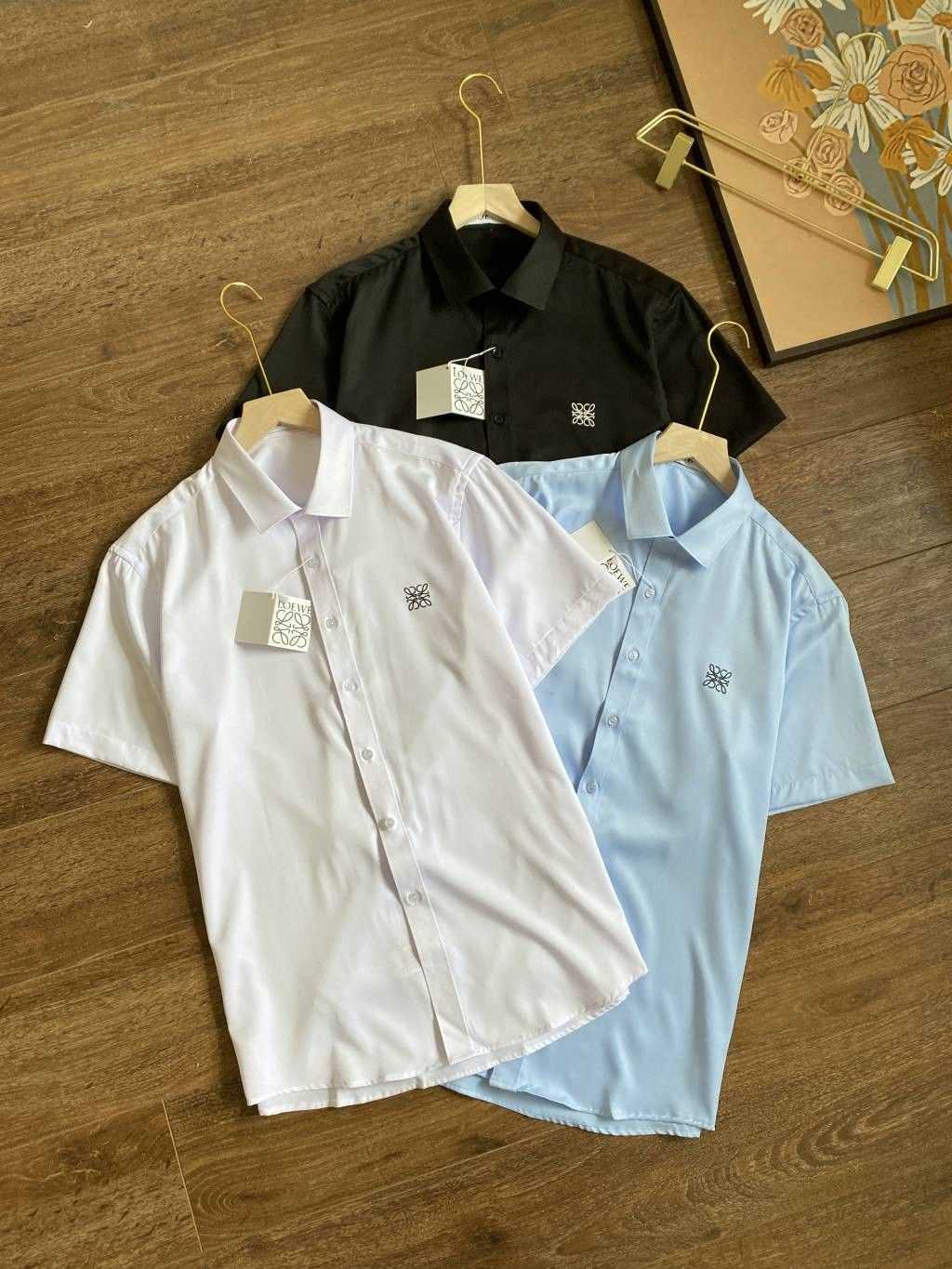 

Designer Fashion Clothing Mens Casual Shirts Loewe Pure Original 23ss New Classic Small Label Short Sleeve Shirt Casual Versatile Unisex Style Short Long Sleeve Str, Shipping fee
