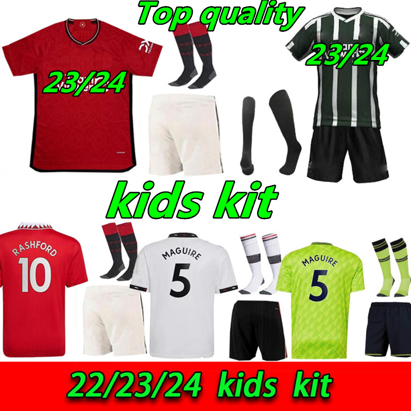 

22 23 24 ANTONY Soccer Jerseys RASHFORD 2023 2024 SANCHO B. FERNANDES united Football Shirt Camiseta kids kit football Jersey sets
