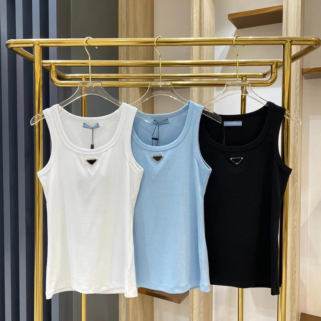 

Designer tops Women Tanks Tee Summmer Embroidery Knitted bra Vest Casual Outdoor street t shirt clothes Sleeveless Breathable Womens Sport Top vests, White