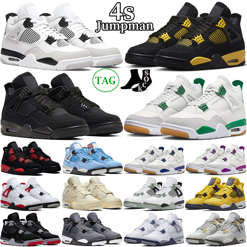 

Jumpman 4 Basketball Shoes 4s Men Women Pine Green Military Black Cat Midnight Navy Red Thunder Cement Royalty Bred Mens Trainers jordans4 Outdoor Sports Sneakers, #2