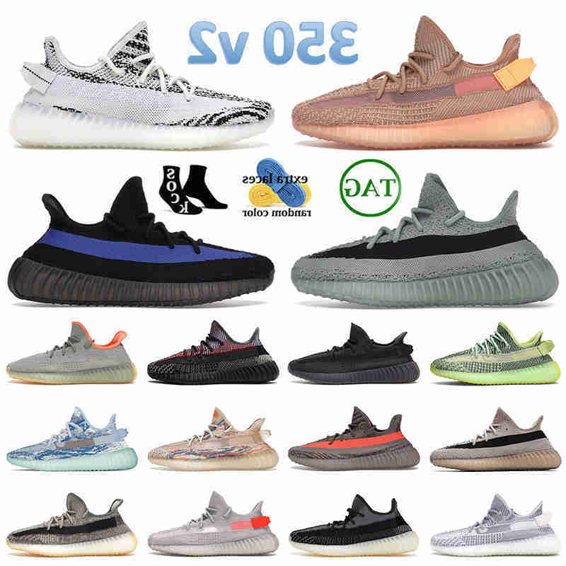 

WITH BOX Designer Shoes v2 Designer Running Shoes Big Size 3648 Trainers Zebra Clay Salt Dazzling Blue Bred Yecheil Reflective Static For Men Women dhgate Platf, 12 black reflective