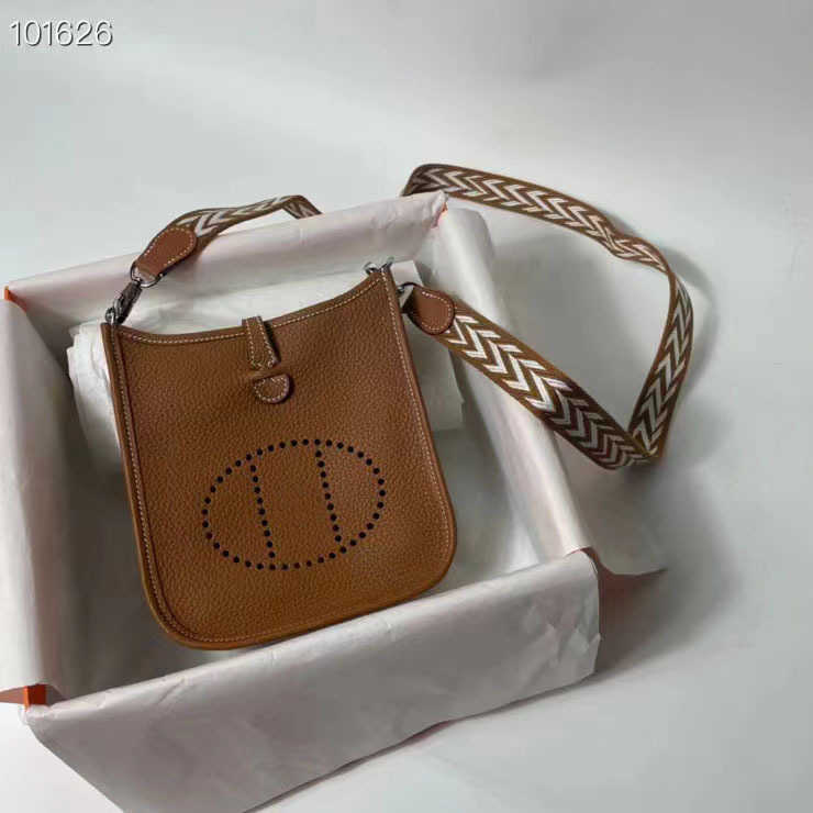 

Designer H Home bag Evelynn thread Handmade wax mini litchi togo leather one shoulder messenger stewardess Evelynse Eveline lady 1 HSS8