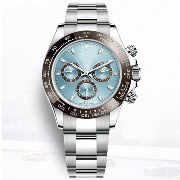 

Trusty watch Mens watches 40mm Automatic 2813 movement watches Panda Iced blue Stainless steel Men watch Oyster Women brand watch With box papers Orologio di lusso, 13