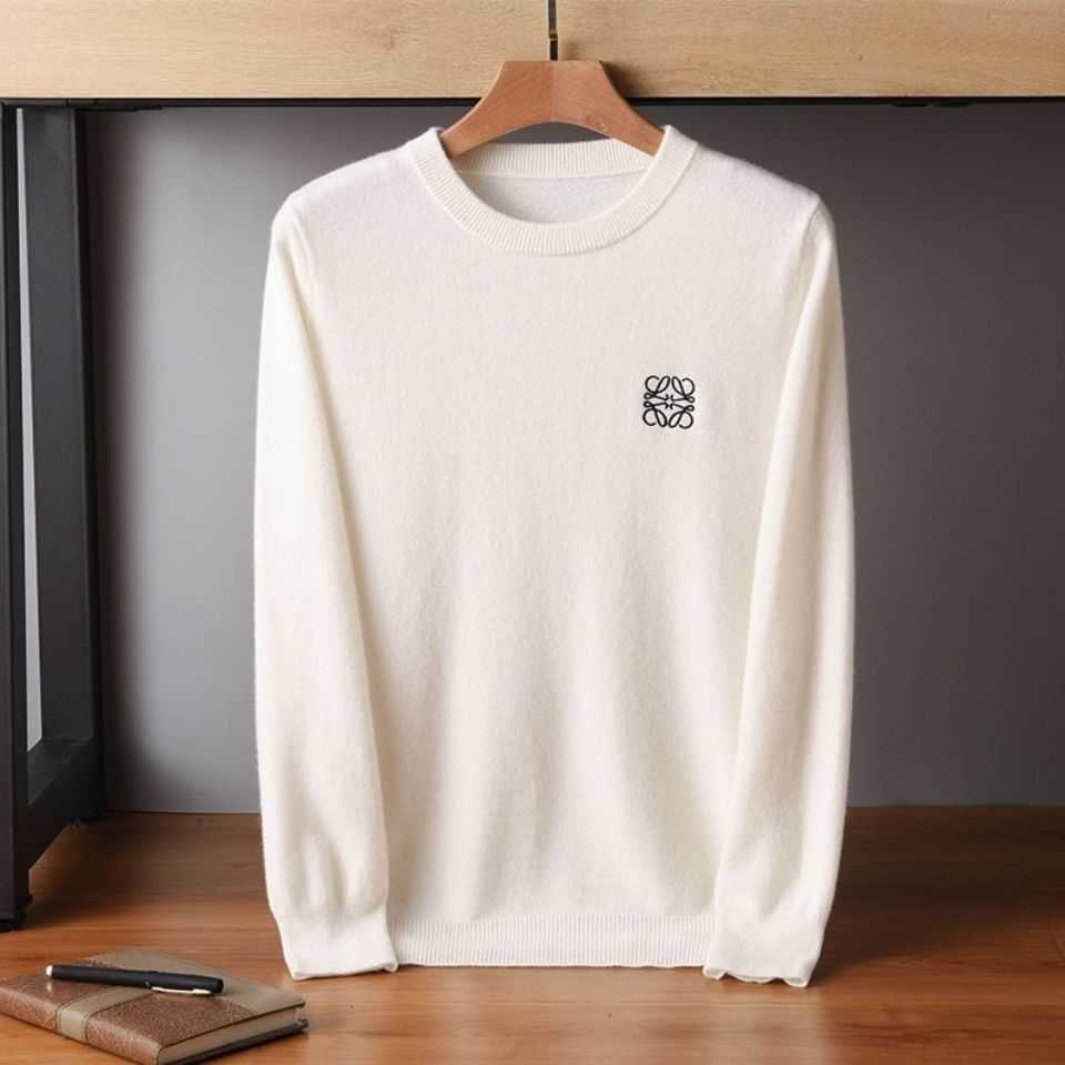 

Designer Fashion Clothing Mens Sweaters Loewe Mens and Womens Same Round Neck Embroidery Autumn Winter New Knitted Shirt Underlay Woolen Sweater Hoodies Streetwea, Shipping fee