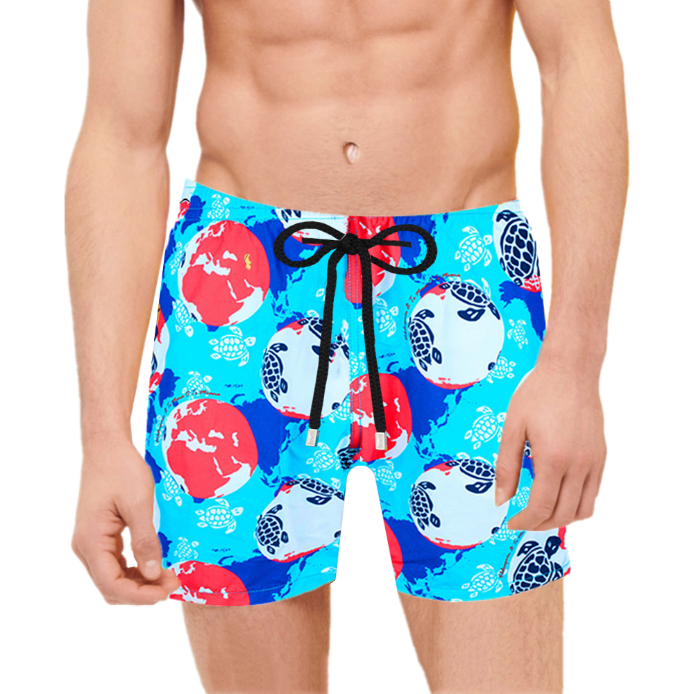 

Vilebrequin spandex shorts MEN SWIMWEAR HERRINGBONES TURTLES Summer Casual Shorts 36 TUTP, Silver