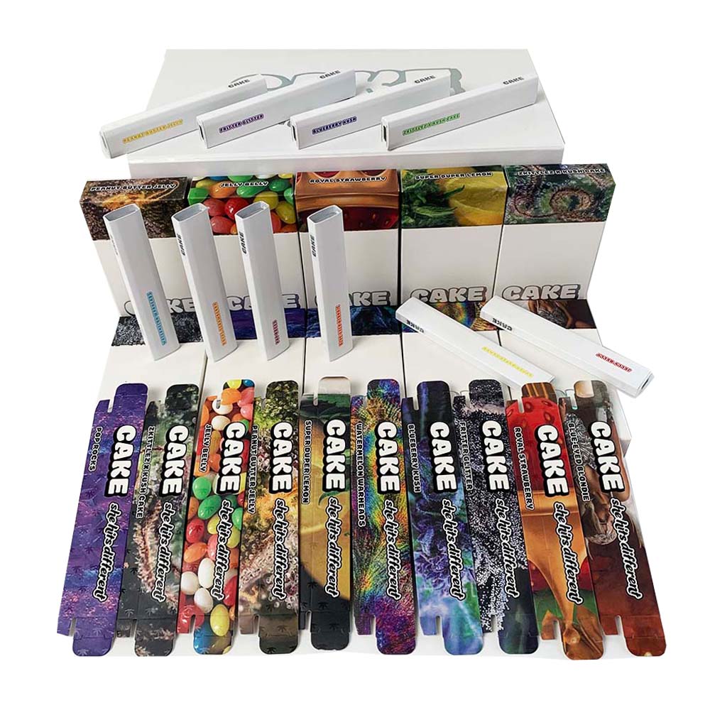 

New 6th Gen Cake Disposable Vape Pen Cake Bar E-cigarettes 280mAh Rechargeable battery Empty 1ml Vapes Cartridges 1.0 Gram Thick Oil Carts with packaging