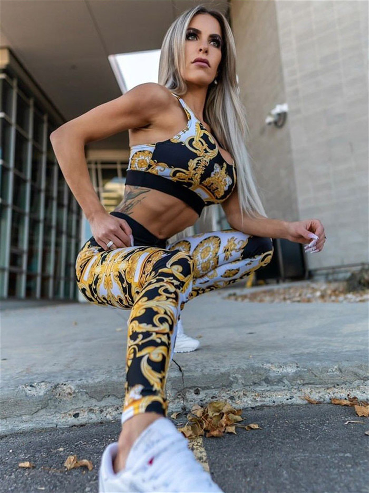 Designer Womens Tracksuits Two Piece Set Ladies t-shirts Tops and legging Leisure Sporting Two-piece Sets Clothes Yoja Tabk Tees clothing Women F