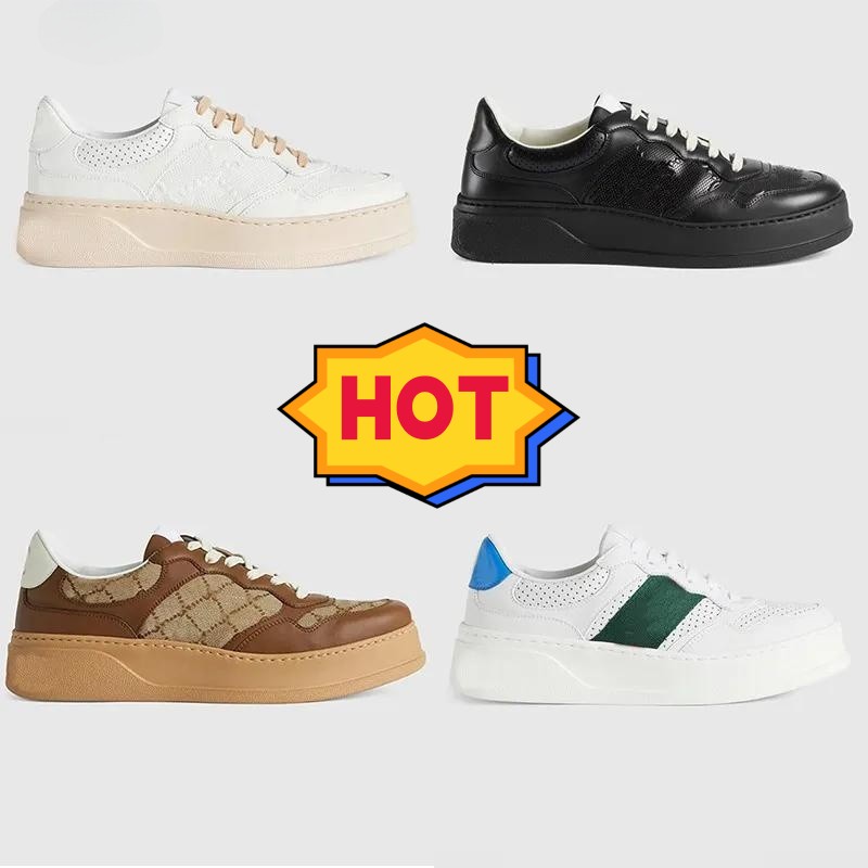 

NEW 2023 Retro Embossed Sneakers Designer Shoes Motif Leather Sneakers Lace-up Platform Casual Shoes Green And Red Web Flat Canvas Designer Luxury Casual