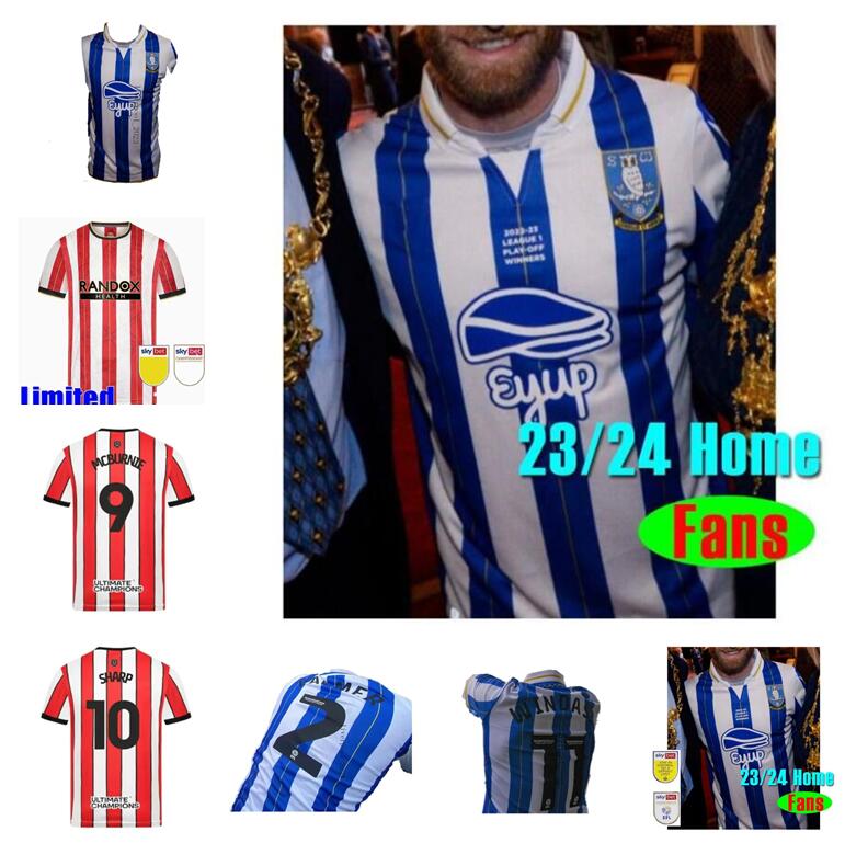 

23 24 Sheffield Wednesday soccer jerseys 2023 20224 Will Vaulks Callum Paterson Michael Smith Tyreeq Bakinson Mallik Wilks MAN blue football shirts top uniforms