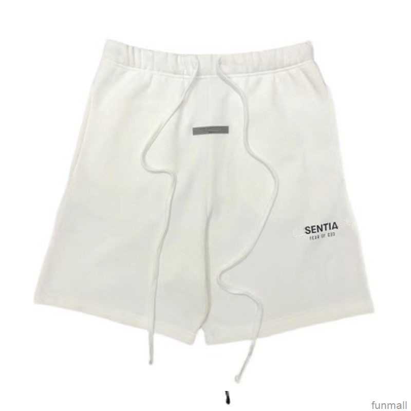 

Essentail Shorts High Stree Casual Loose Clothing Sports Short Cotton Fashion Letter Style Tide Knee Length Essentiel Sweatpants New Summer Clothing Hrnv, Beige