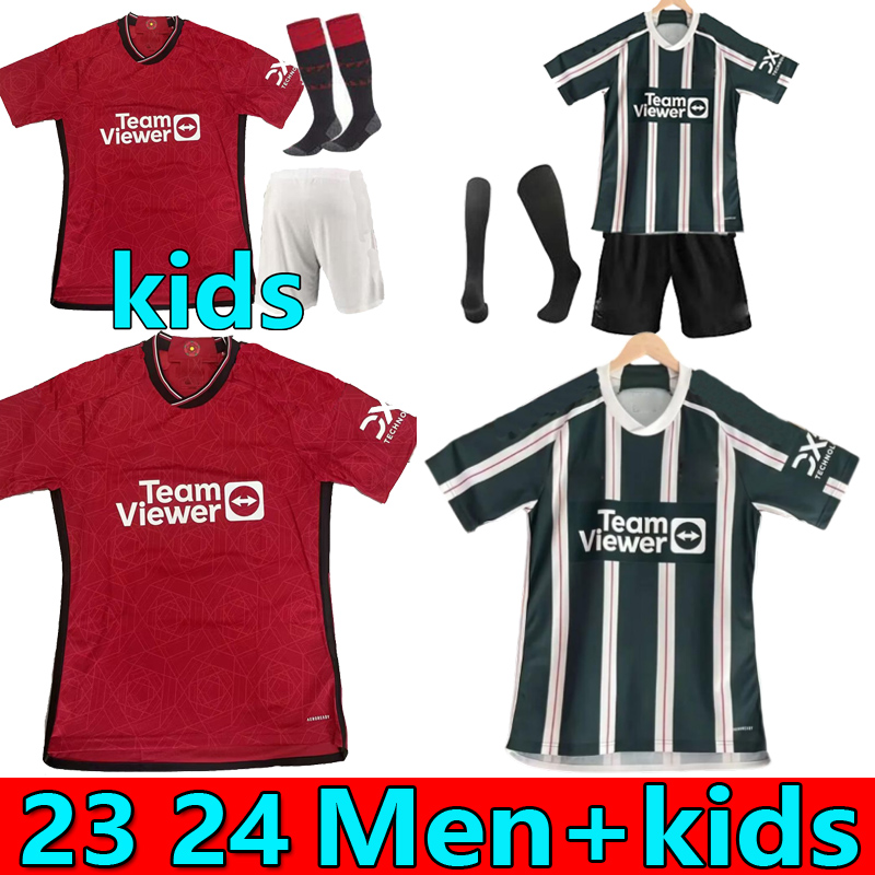 

S-4XL SANCHO 23 24 soccer jerseys RASHFORD SHAW 2023 2024 kids kit football shirt fans version UTD MARTIAL B. FERNANDES Men red home top away 3rd sets uniform XXXXL, 23 24 away 3