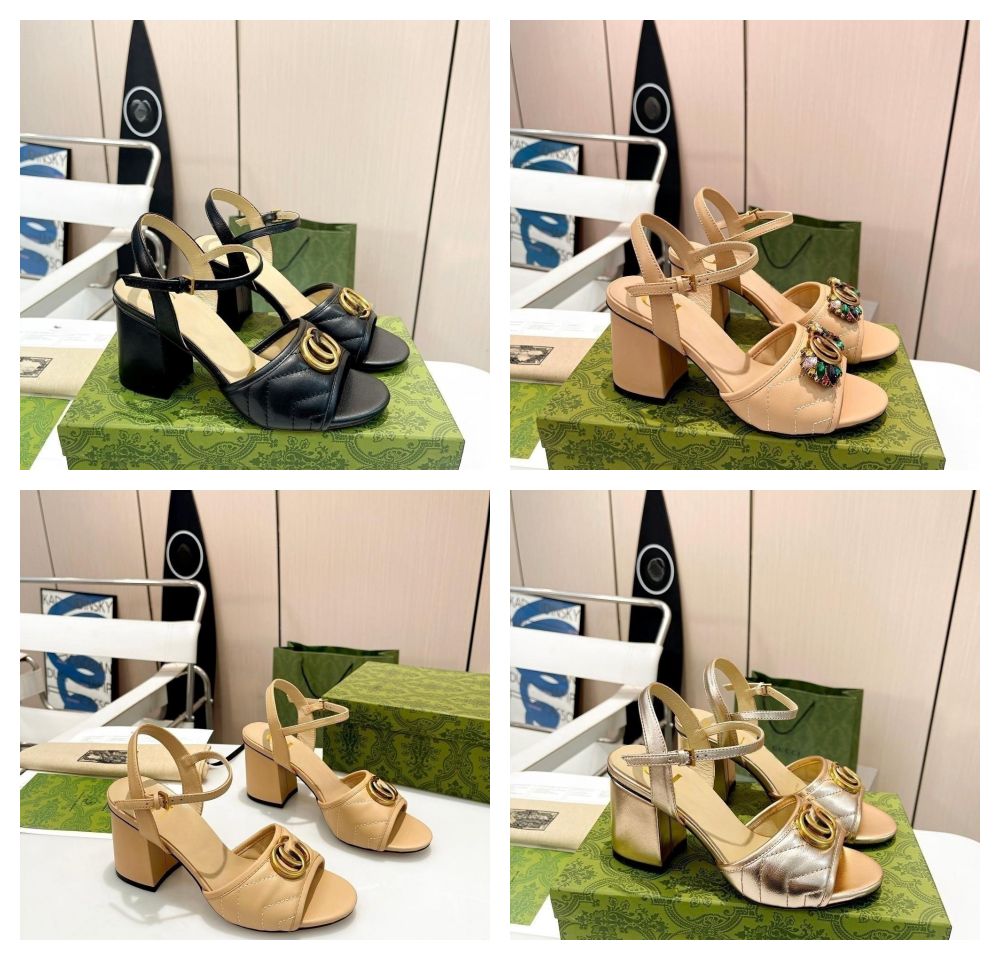 

G family's new classic women's sandals, imported sheepskin fabric lining and padded heel 5.5cm, high heel 8.5cm Size: 35-42 with box, 10#