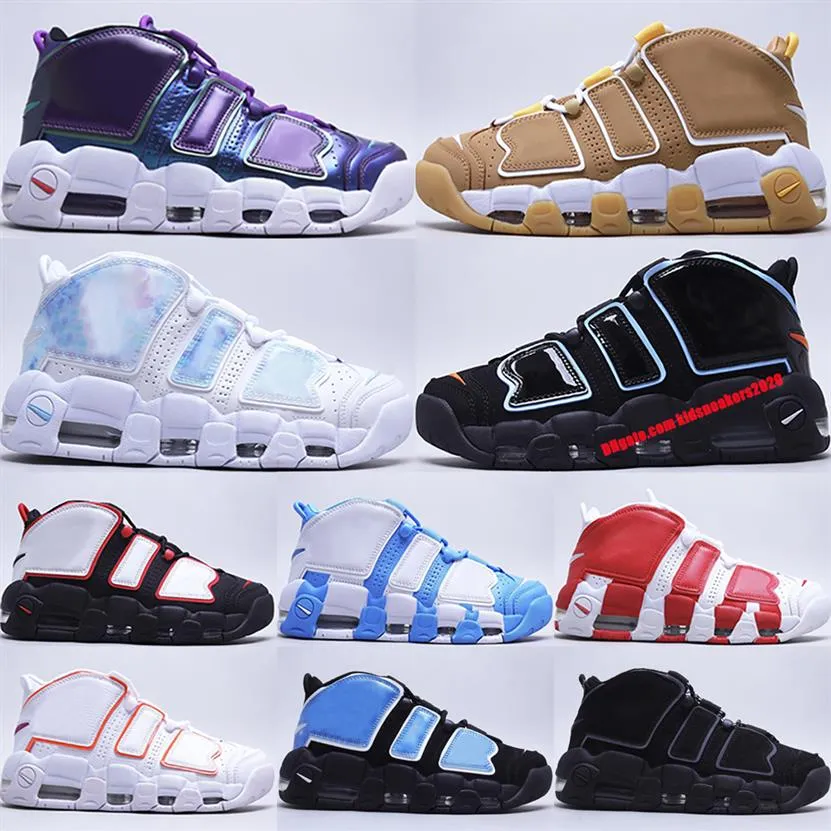 

More Uptempos Men Basketball Shoes Scottie Pippen Reflective Wheat Iridescent Purple White Red Black University Blue Mens Womens O252I