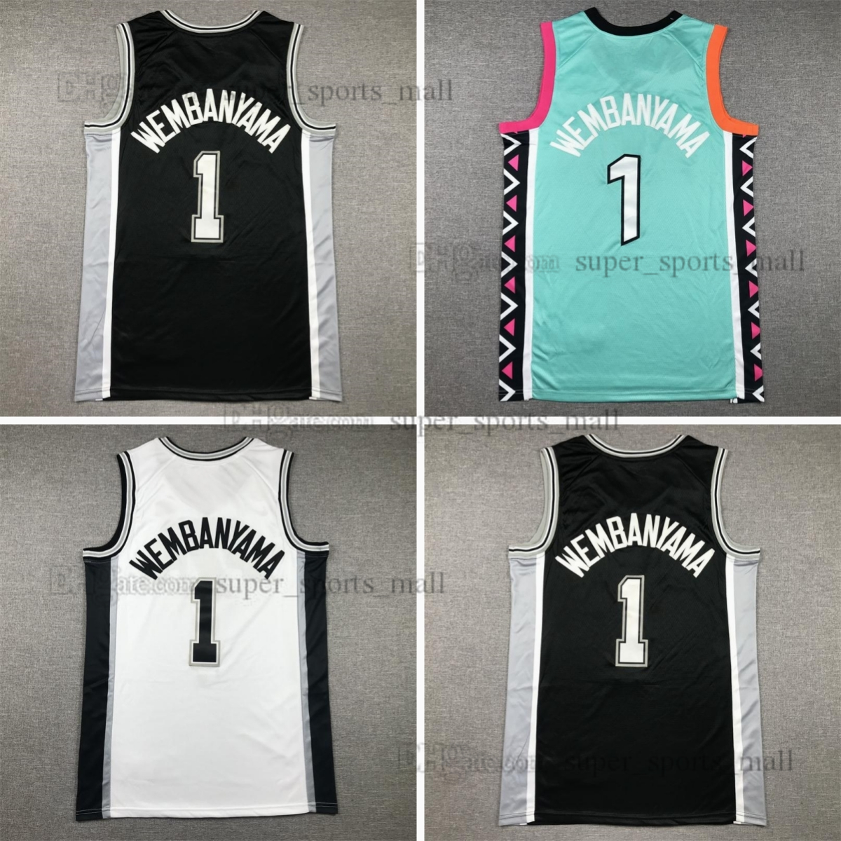 

Victor Wembanyama Basketball jerseys 2023-24 First Draft white black Men Women Youth city Stitched jersey