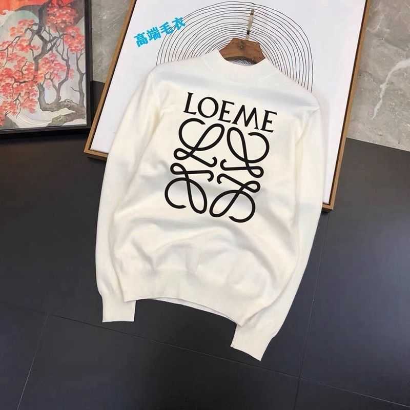

Designer Fashion Clothing Mens Sweaters Loewe Winter New High End Mens Mid Neck Printed Sweater Fashion Versatile Warm Knitted Sweater Hoodies Streetwear Pullover, Shipping fee