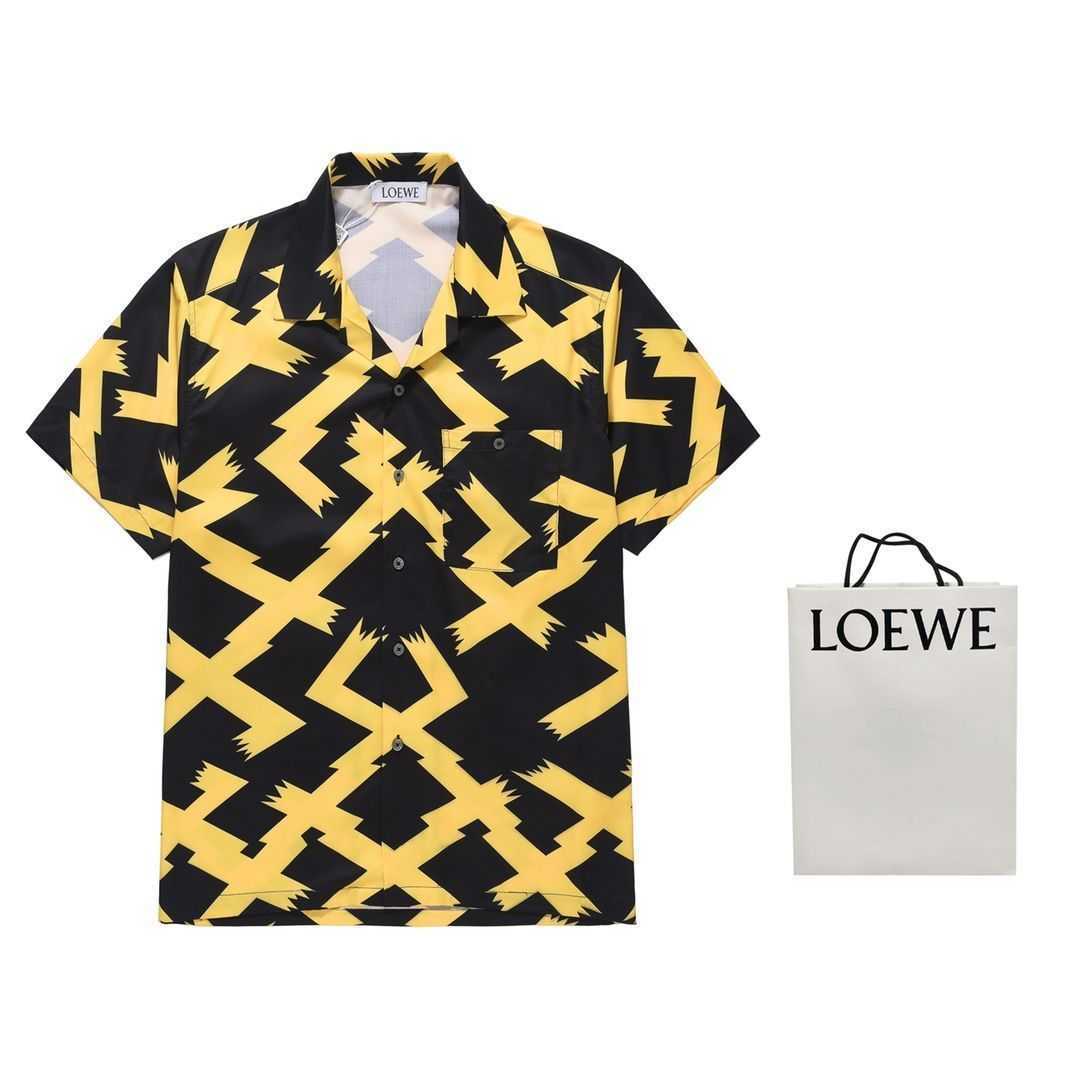 

Designer Fashion Clothing Mens Casual Shirts Loewe Summer High Quality 23ss High Street Eyecatching and Eyecatching Texture Full of Short Sleeved Shirts for Both Me, Shipping fee