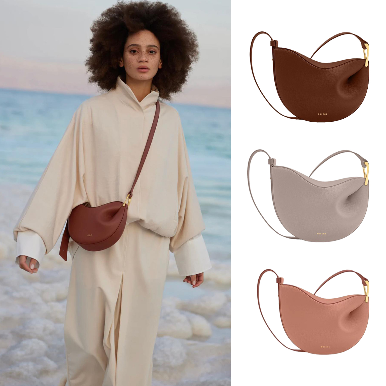 

7a Quality sac Polene tonca dumpling Beach Bag lady Womens mens Cross Body polenes nano Totes Genuine Leather luxurys Designer pochette Clutch fashion Shoulder Bags, Blue