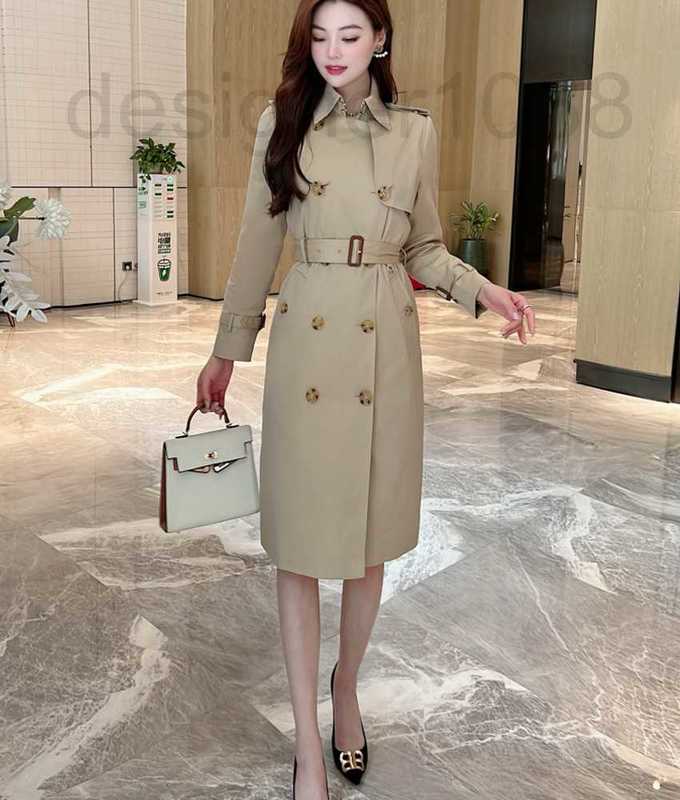 

designer Bashangli' 2023 New Spring and Autumn Long Windbreaker for Women, Small, Korean Version, Lapel, Casual, Slim, British Style 0RBV, Khaki7