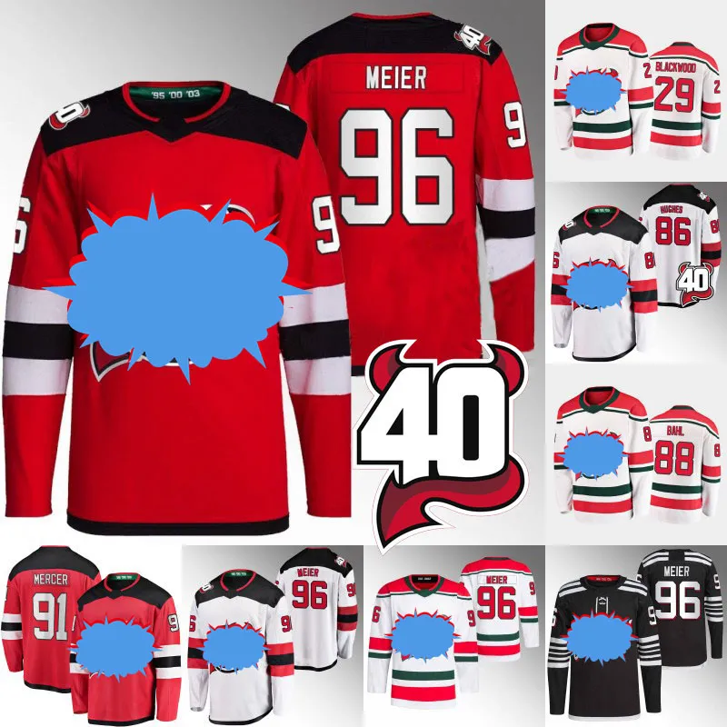 

New Jersey''Devils''Timo Meier Jersey Jack Hughes Nico Hischier Jesper Boqvist Kevin Bahl Mackenzie Blackwood Ondrej Palat Tomas Tatar Wood Jersey, Mens 3rd white s-xxxl