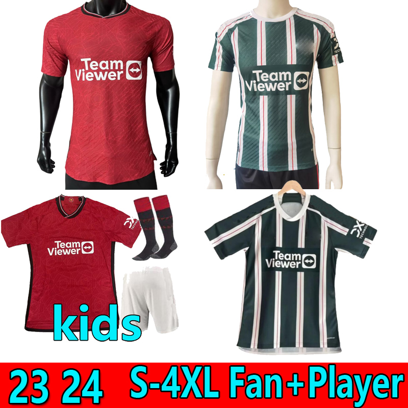 

S-4XL 23 24 SANCHO B. FERNANDES soccer jerseys RASHFORD SHAW 2023 2024 kids kit football shirt fans player version UTD MARTIAL Men red home away 3rd sets uniform XXXXL, 23/24 home 1
