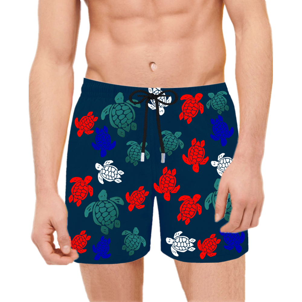 

Vilebrequin spandex shorts MEN SWIMWEAR HERRINGBONES TURTLES Summer Casual Shorts 21 V1N8, Lightgrey