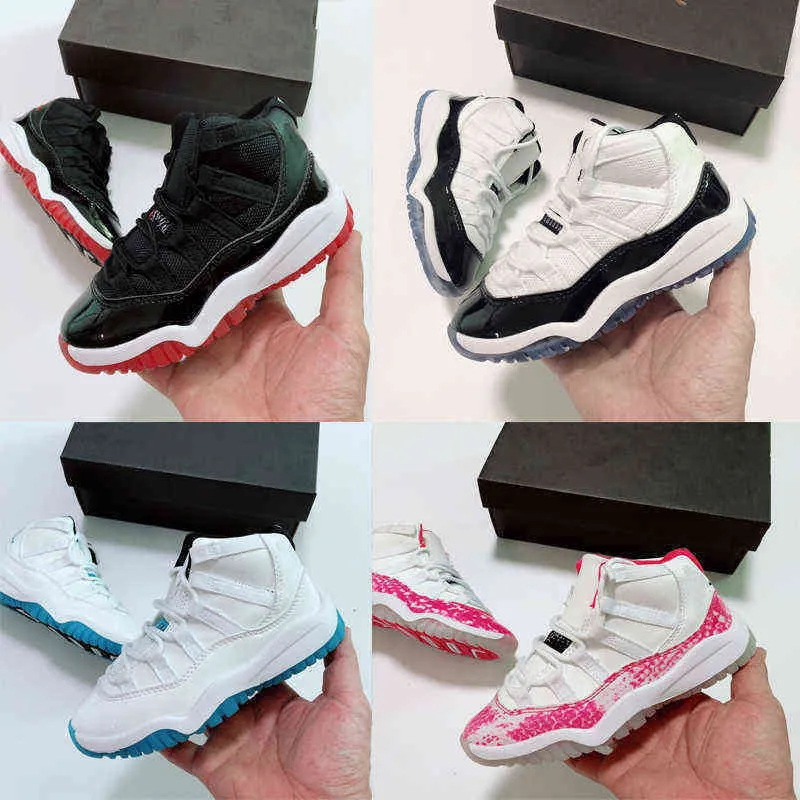 

Top Quality Jordons 11 Jumpman 11s Kids Basketball Shoes Space Jam 11s Bred Concord School Sneakers Boys Legend Blue Trainers