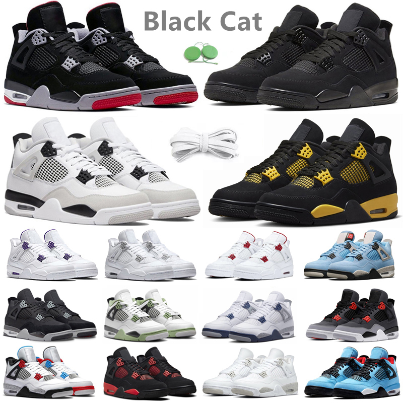 

4 Basketball Shoes For Men Women Sneaker 4s Military Black Cat Sail Red Yellow Thunder White Oreo Cool Grey University Blue Seafoam Bred Mens Trainers Sports Sneakers, Color#1
