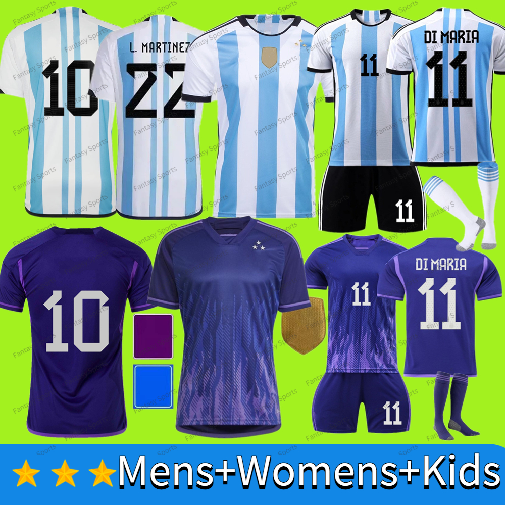 

2022 argentino soccer Jersey 3 stars ROMERO DYBALA AGUERO Maradona football shirt Men Kids women kits di maria camiseta futbol, 22 men home