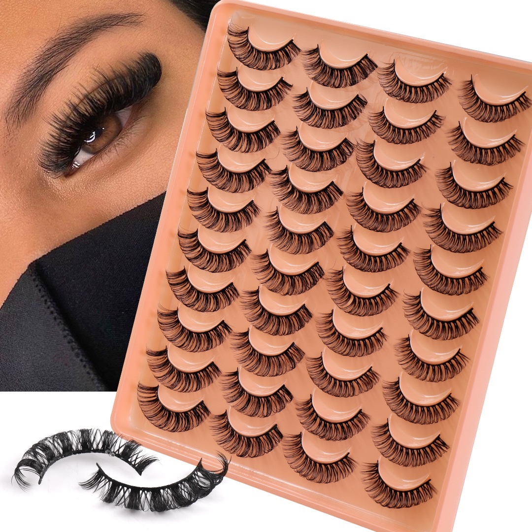 Multilayer Thick Curled Fake Eyelashes Naturally Soft & Delicate Handmade Reusable Lashes Extensions Full Strip Lash Makeup Accessory for Eyes-image-875595850
