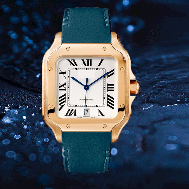 

mens watch with Square Case and Stainless Steel Silicone or Leather Band Movement watchs lady wristwatch Christmas Gift waterproof watches, K4