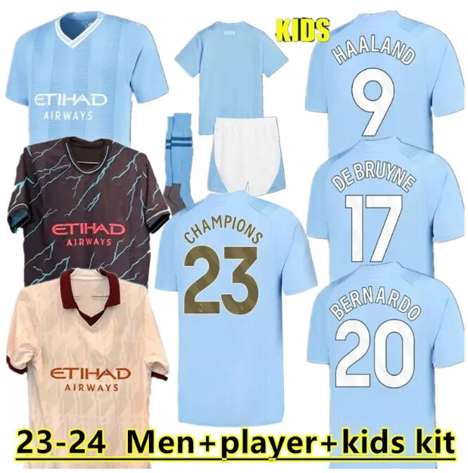 

23 24 HAALAND soccer jerseys DE BRUYNE PHILLIPS MANS CITIES GREALISH STERLING MAHREZ FODEN Manchesters 2023 2024 football shirts men kids kit uniform, 23-24 third