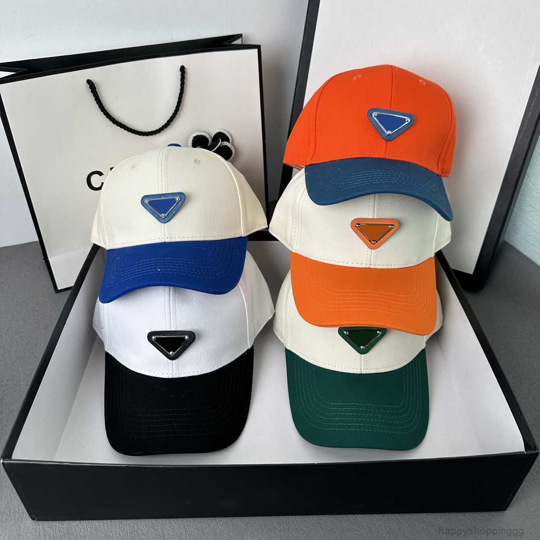 

Couple Designer Ball Caps Women's Holiday Travel Sports Bi-color Panel casquette Triangle Letter Print 5 Colors cap, Blue