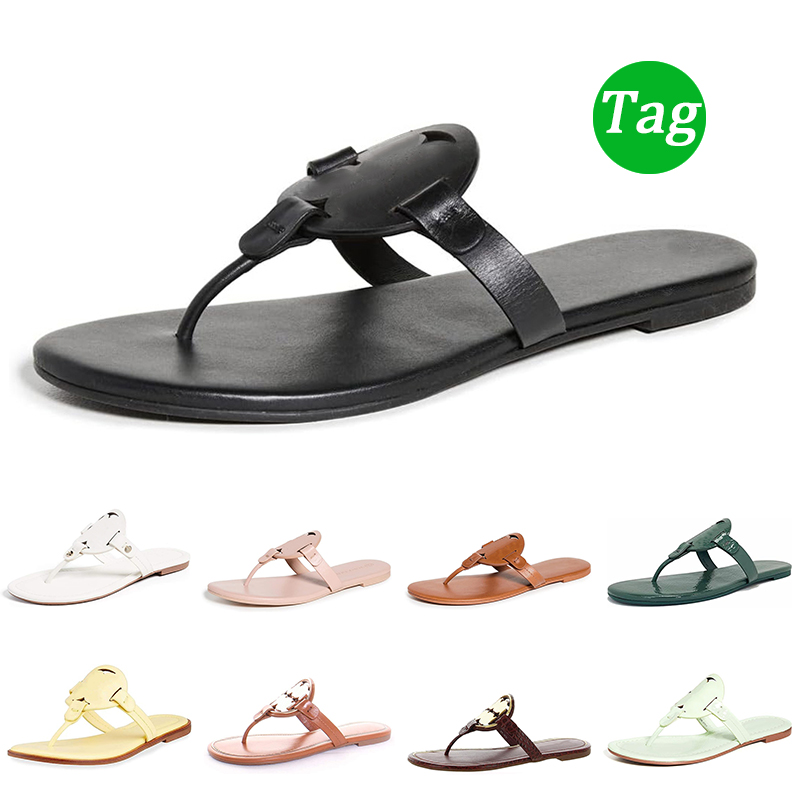 

Womens Tory Slides Miller Patent Leather Sandal Designer Slippers burchs Pink Mini Metal Millers Soft tb sandal Torys Sandals famous coach flip flops Beach Shoes, 30